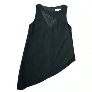 Luvalot Sleeveless Black Asymmetrical Blouse Size 4